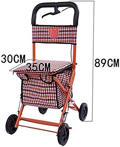 Trolley Einkaufstrolley Praktischer Klappwagen - Vierrädriger Einkaufswagen für ältere Menschen - Ein Rollator mit Rollsitzen – Bild 3
