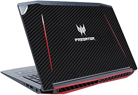 GADGETS WRAP Premium Material Top Only Skin Vinyl Decal Sticker Compatible with Acer Predator Helios 300 - Black Carbon