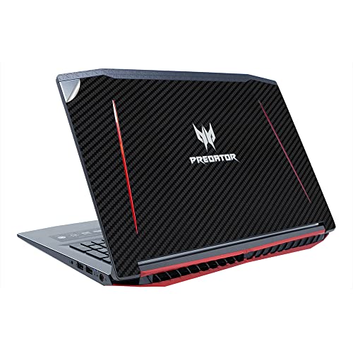 GADGETS WRAP Premium Material Top Only Skin Vinyl Decal Sticker Compatible with Acer Predator Helios 300 - Black Carbon