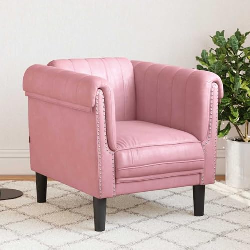 Gecheer Sessel, bequemer Designersessel mit weichem Samtbezug, hoher Rückenlehne und stabilem Holzgestell, Modell: Rosa, 70 x 75 x 95 cm, für Wohnzimmer, Schlafzimmer oder Leseecke372568