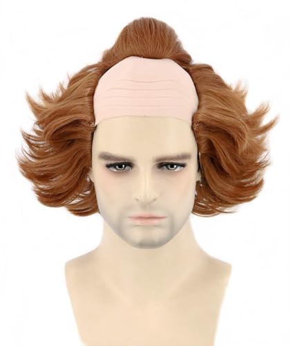 Topcosplay Unisex Cosplay Wig Short Brown Bald Wig Halloween Costume Wigs
