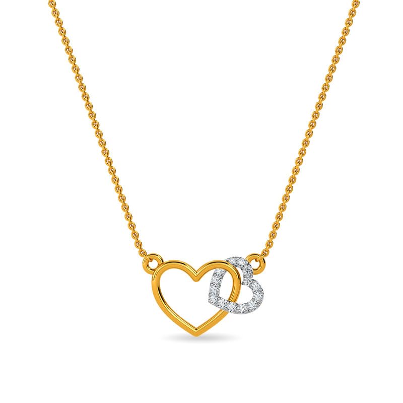 Image of KISNA JEWELS 18K BIS Hallmark Pure Yellow Gold & SI Real Diamond Pendant for Women