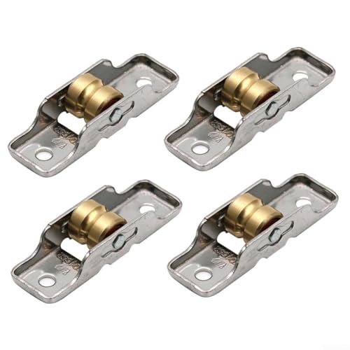 Juego de 4 rodillos de puerta de acero inoxidable para deslizamiento sin esfuerzo y reducción de ruido en tu espacio vital (ranura única de 16 mm)