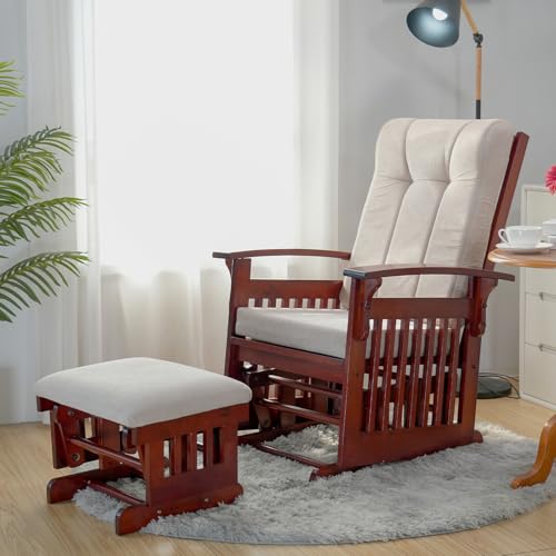 Glider Rocking Chair with Ottoman Easy to Assemble
