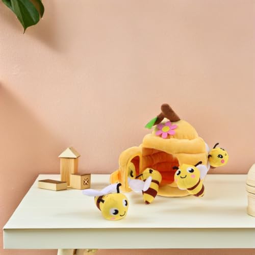 Peluche de abeja interactivo en panal suave para niños 7