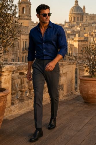 Image of Louis Philippe Men's Regular Fit Fashionable Pleated Trouser Work Ready Solid Formal Trouser