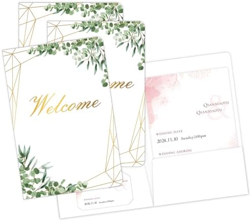Gold Foil 6x9 Inch Welcome Documents File Folders with Two Pockets for Hotel Welcome Baskets,Wedding Programs,Church,Conference,25 Pcs image 5