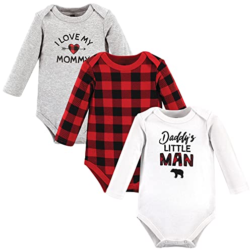 Image of Hudson Baby baby-boys Cotton Long-sleeve Bodysuits 3-pack
