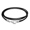 Black Leather Necklace Cord with Stainless Steel Clasp - Jewellery Making String for Pendants, Charms & Beads | Adjustable Bracelet Rope DIY Craft Supplies #1