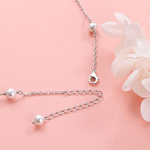 S925 Sterling Silver Choker Shell Pearl Beads Clavicle Short Pendant Necklace for Women Jewelry4