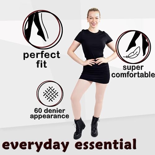Image of Silky Toes Women's 60D Soft Opaque Tights 1 or 2 Pairs -Black White And Colored Stockings for Women (Ballet Pink, A)