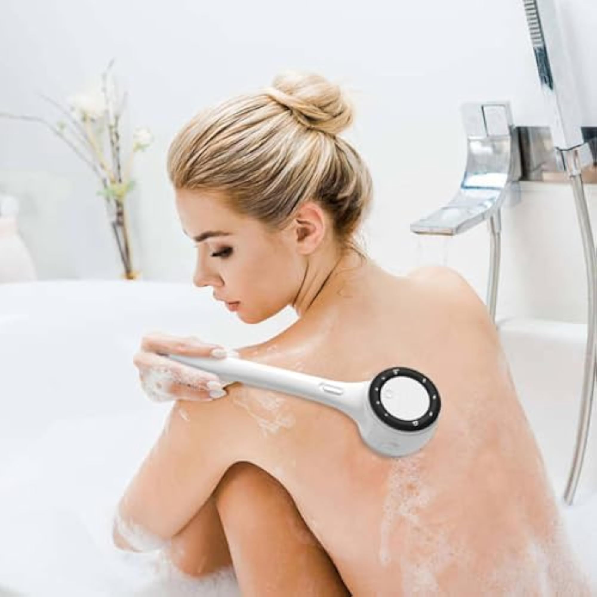 Digital Display Electric Back Scrubber, White
