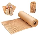 Wabenpapier Verpackungsmaterial 30cm x 50m Luftpolsterfolie Öko Alternative für umzug und Versand, Verpackungspapier und Füllmaterial für Pakete/Papier Noppenfolie/Bubble Wrap Packing Rolle