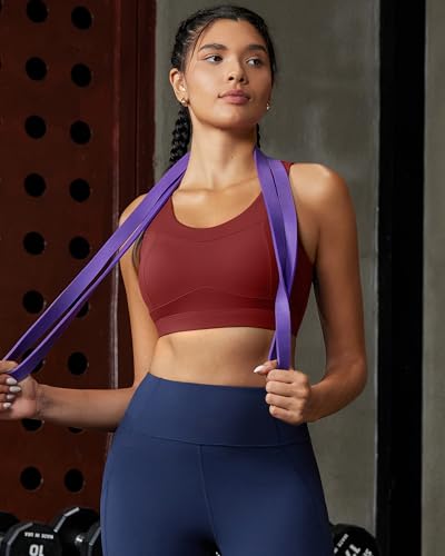 Image of RUNNING GIRL High Impact Sports Bras for Women,Racerback Running Bra Workout Crop Tank Tops Longline Sports Bra Push up