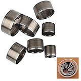 ESJNNK 穴あけポンチ レザーパンチ 7サイズセット ベルトパンチ ハトメ抜き 丸形 スチール製 皮ポンチ 20/25/30/35/40/45/50mm 中空 円型 打ち具 ベルト 財布 革製品 ポンチ穴あけ (7サイズ)