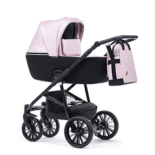 Krausman Kinderwagen 3 in 1 Verano Lux Pink Kombikinderwagen Babyschale Babywanne Sportwagen Design Made In Germany