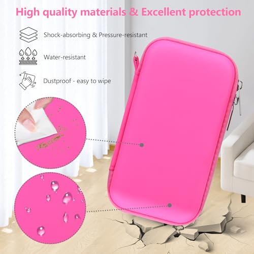 Image of Supmay Carrying Case for GAMPLAE Handheld Game for Kids, 258 Retro Video Games Portable Gaming Player Storage Holder Travel Bag with Mesh Pocket for 3 Game Cards, Earphone,USB Cable, RoseRed