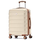 Flight Knight 24x16x10 Expandable Carry On Suitcase Hardside TSA Lock USB C Lightweight Luggage Silent Double Spinner Wheels Maximum Overhead Carry-On Bag For Virgin & South West Approved Airlines