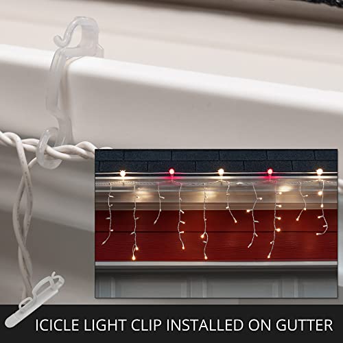 Kringle Traditions Christmas Light Clips For C9, C7, Mini Lights, Icicle Lights Hangers For Gutters, Shingles (Icicle Light Clip, 100 Pack) #TOP3