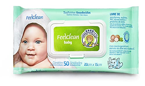 Toalhas Umedecidas Baby 50 Unidades com Tampa Flip Top, FeelClean