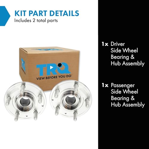 Image of TRQ Left and Right Wheel Bearing and Hub Assembly Set 2 Piece Compatible with 10-15 Chevrolet Camaro LT LS Manual Transmission 16-19 Camaro 19-20 Buick Envision 16-20 Cadillac CT6 2019 CTS