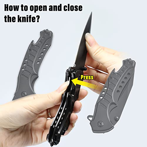 Zeng Tactical Knife For Men, Camping Knife Survival With Bottle Opener And Clip, Pocket Knife Foldable Multitool Tactical Knives With Wood Handle, Folding Knife For Camping Fishing Hiking Hunting Working Outdoor #TOP3
