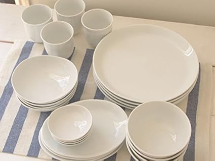 Amazon Co Jp シンプルな白い食器 24点ボリュームセット 6種類4つずつ ホーム キッチン