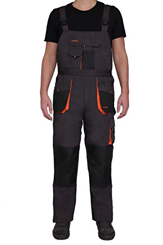 Latzhose Arbeitshose graphit 270g/m2 CLASSIC Handwerker KFZ Gärtner Mechaniker (64, grau)