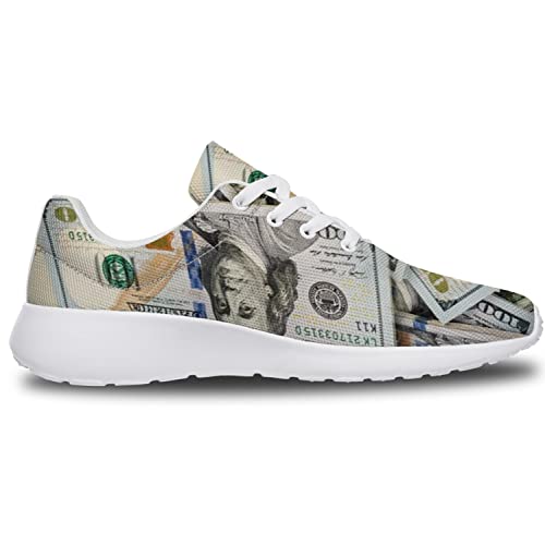 One Hundred Dollar Bill Print Shoes Womens Mens Fashion Sneakers Comfortable Running Tennis Shoes Gifts for Friends4