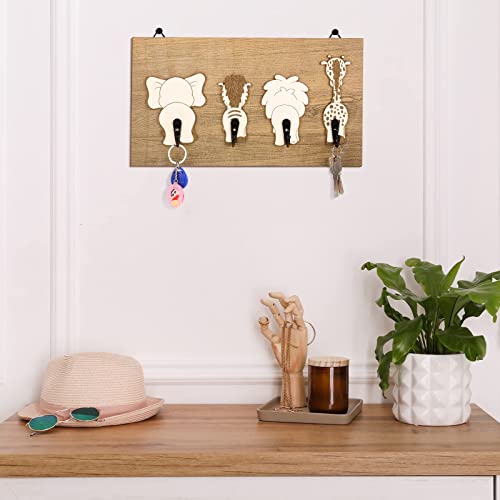 Safari Animal Wall Hooks Animal Nursery Hooks Decor Wooden Kids Coat Wall Mounted Hooks Decorative Elephant Lion Giraffe Zebra Hanger For Nursery Bathroom Bedroom Home Decor #TOP2