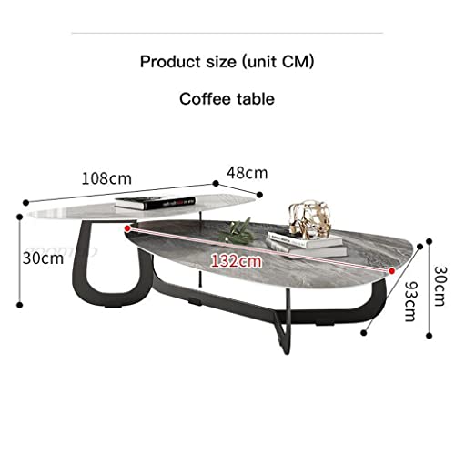 Marble Countertop Coffee Table Living Room Center Table Coffee Table Stainless Steel Home Furniture - Image 4