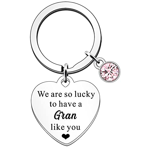 SDOFY Gran Gifts from Granddchildren Gran Keyring Gifts for Gran Birthday Gifts We are So Lucky to Have a Gran Like You Keychain