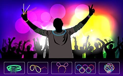 Bracelets lumineux fluorescents multicolores 200 PZ pour fête et disco - 6