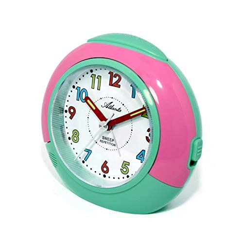 Sveglia per bambini senza ticchettio, rosa, 1708-6...