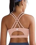 Model wearing RUNNING GIRL Padded Sports Bra Tank Top Sexy Crisscross Back  .