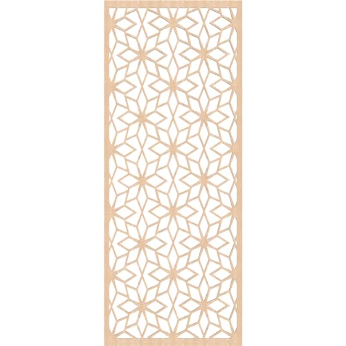 Image of 33 3 /8 inchW x 84 3 /8 inchH x 3 /8 inchT Lake Decorative Fretwork Wood Wall Panels, Red Oak