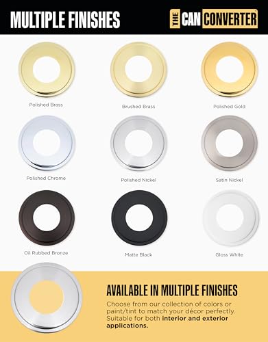 Image of The Can Converter Ceiling Medallion for Recessed Can Light - Home Improvement Decorative Steel Goof Ring & Cover Plate for 4'', 5'' & 6″ Cans, Small Ceiling Medallion for Chandeliers, Polished Nickel