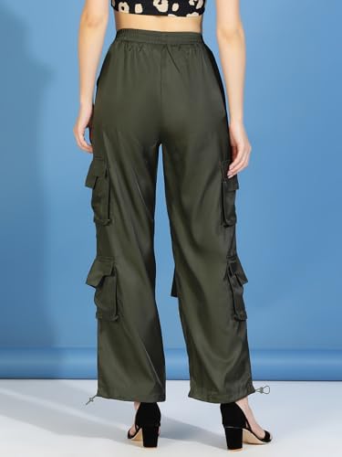 Image of KOTTY Women's High Rise Relaxed || Straight || Joggers Fit Cargo's for Pants || Trousers