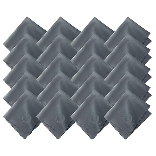 Xcdhemde® 20 Piezas Gamuza Limpia Gafas de- 15x18cm, Paño de Limpieza de Microfibra, Utilizado para Limpiar Lentes, Gafas, Pantallas, Teléfonos Móviles y Computadoras, Reutilizable (Gris)