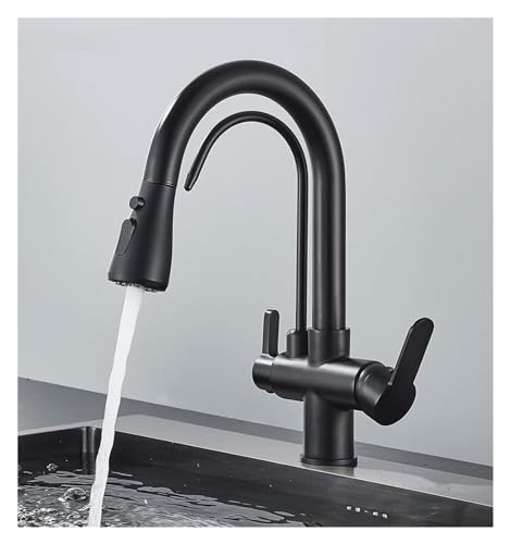 Robinet d'évier de salle de bain et cuisine mitigeur trois voies pont