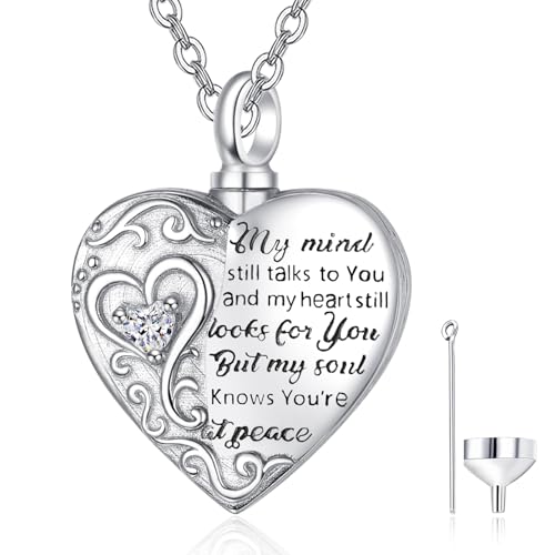 Collier urne funéraire en argent 925 PRAYMOS pour cendres de femme