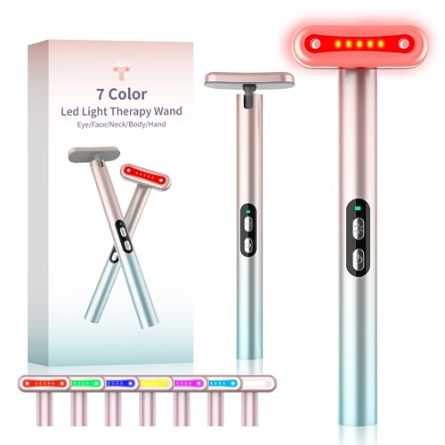 Fxtiaa Red-Light-Therapy,Led Facial Light Therapy 7 Colors Eye Beauty Wand Face Massager Red For Skincare & Blue Rejuvenation Tool thumb #6