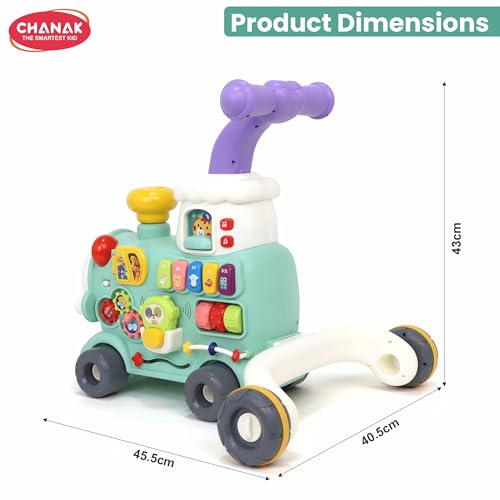 Image of Aditi Toys Mini Tiny Train Baby Walker - Ride-On Train for Kids 9+ Months, Musical Toy with Push & Pull Handle, Multi Activity Learning Walker with Gears, Animal Sounds, Sensory Play for Boys & Girls