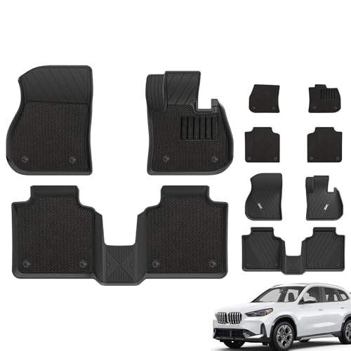 3W Alfombrillas y alfombras aptas para BMW X1 U11/2025 Mini Countryman U25 2023-2025, forros TPE X1 aptos para perros para todo tipo de clima, impermeables, antideslizantes, fáciles de instalar