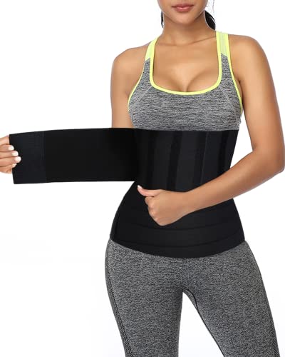 Huleden Snatch Me Up Bandage Wrap For Women Waist Trainer For Women Plus Size Wrap Waist Trainer For Women Waste Trainers Slim Wraps For Stomach Waist Band Black #TOP19