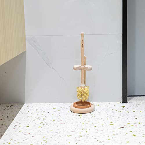 Gaia Guy Beech Wood Toilet Brush with Stand & Ceramic Drip Tray – Eco-Friendly Toilet Scrubber with Sisal Bristles – Compostable, Biodegradable & Plastic-Free Bathroom Cleaner by Gaia Guy - Used condition - Image 6
