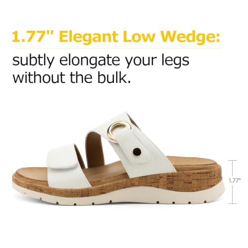 Image of UBFEN Womens Slides Sandals Comfortable Low Wedge Arch Support for Walking