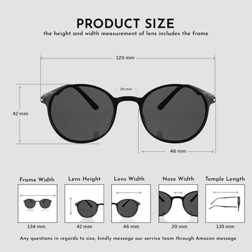 Image of ENRICO Classic Round Polarized Glasses for Men & Women | Full Rim Round Stylish Polarised Sunglasses Man & Women |100% UV Protected