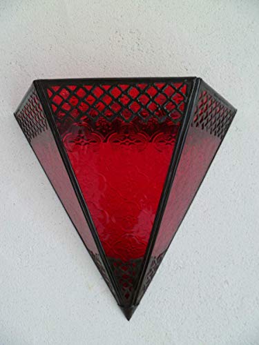 Pared Marroquí Hierro y Vaso Rojo Lámpara Farol Lámpara M13 Lámpara