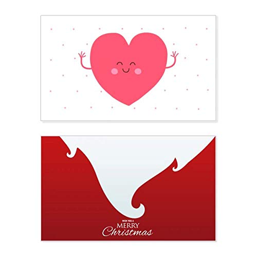 Carte de Noël vintage et Saint-Valentin illustration cœur rose en papier haut de gamme